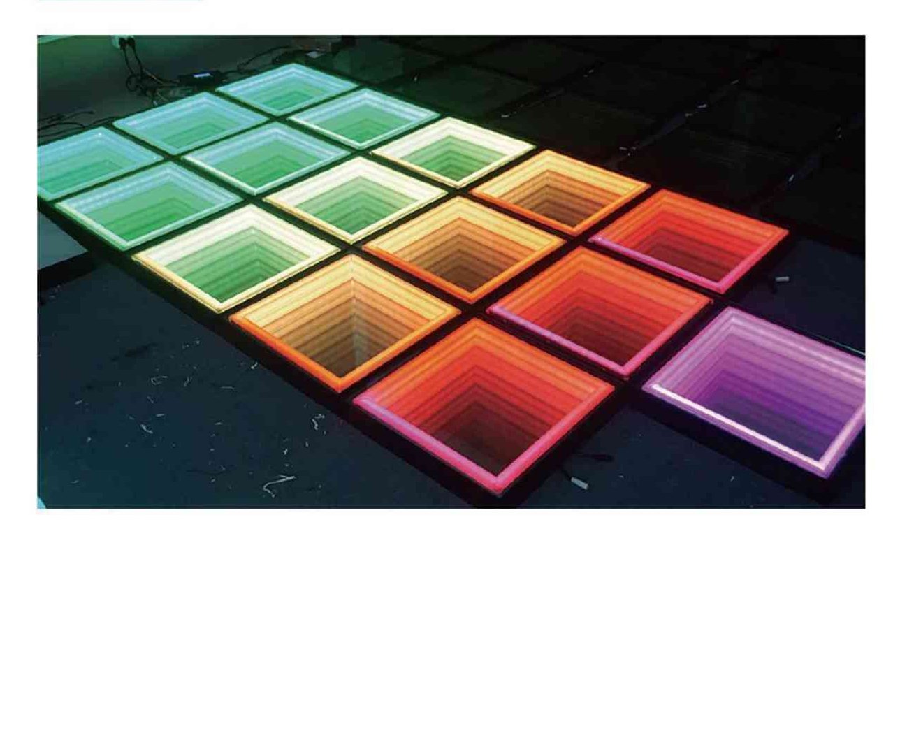 Neon edge mirror tile